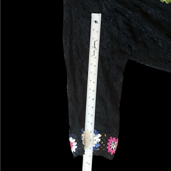 Black Crochet Cardigan with Multicolor Accents - Picture 4 of 6